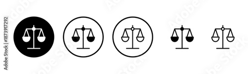 Scales icon logo design. Law scale icon. Justice sign and symbol