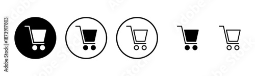 Shopping icon logo design. Shopping cart sign and symbol. Trolley icon