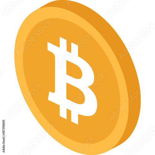 Golden Bitcoin coin with white symbol