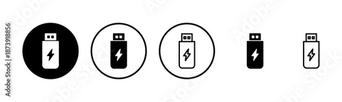 Usb icon logo design. Flash disk sign and symbol. flash drive sign. usb charging