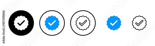 verified icon logo design. verification check mark. approved icon