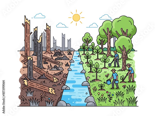Environmental Contrast Deforestation vs