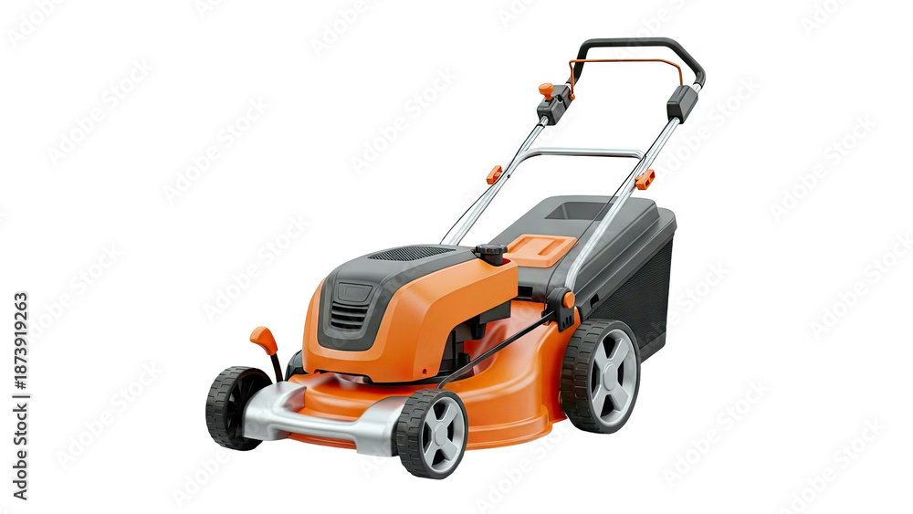 Fototapeta premium Orange and Black Lawnmower