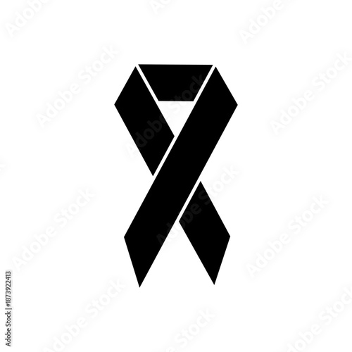 Awareness ribbon icon vector. Ribbon Illustration sign. Cancer Ribbon symbol or logo.