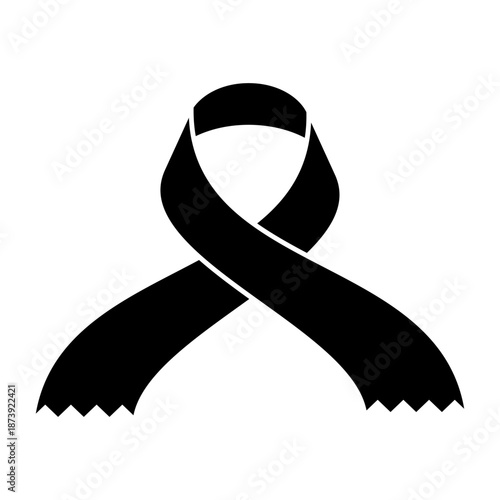 Awareness ribbon icon vector. Ribbon Illustration sign. Cancer Ribbon symbol or logo.