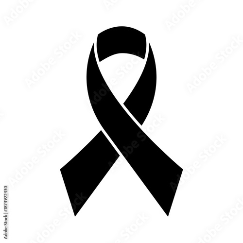 Awareness ribbon icon vector. Ribbon Illustration sign. Cancer Ribbon symbol or logo.
