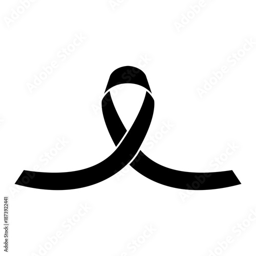 Awareness ribbon icon vector. Ribbon Illustration sign. Cancer Ribbon symbol or logo.