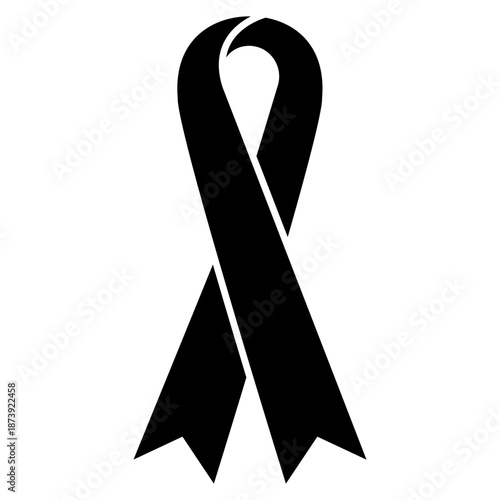 Awareness ribbon icon vector. Ribbon Illustration sign. Cancer Ribbon symbol or logo.