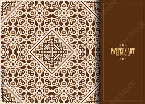 Ornate Vintage Brown Geometric Shape Pattern Art Decorative Background