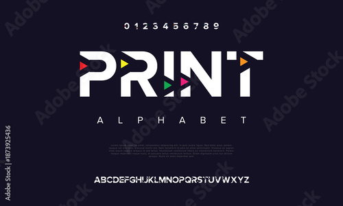 Abstract digital technology logo font alphabet. Minimal modern urban fonts for logo, brand etc. Typography typeface uppercase lowercase and number. vector illustration
