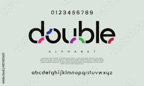 Abstract digital technology logo font alphabet. Minimal modern urban fonts for logo, brand etc. Typography typeface uppercase lowercase and number. vector illustration