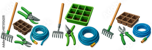Gardening tools and accessories for planting and maintaining plants