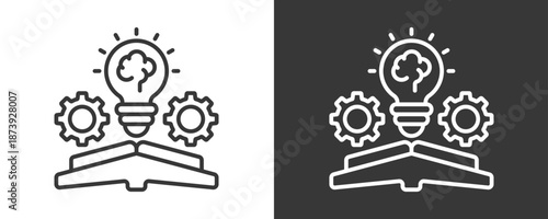 Knowledge Icon Set Vector Collection Isolated In Black And White