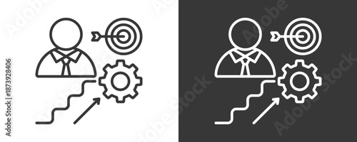 Career Management Icon Set Vector Collection Isolated In Black And White