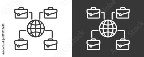 Business Icon Set Vector Collection Isolated In Black And White