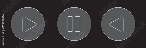 Play button glass icon vector. glass video buttons transparent background symbol. vector illustration.