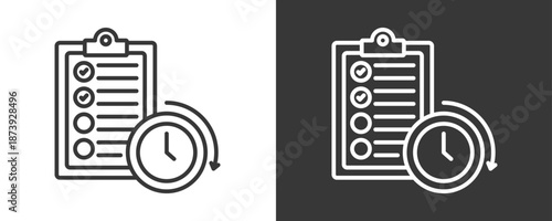 Planning Icon Set Vector Collection Isolated In Black And White