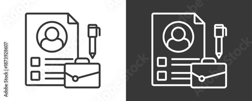 Job Application Icon Set Vector Collection Isolated In Black And White