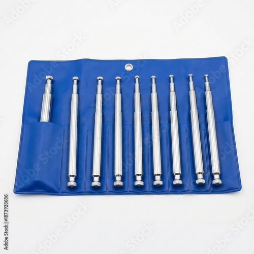 Set of Professional Metal Telescopic Gauges in Blue Pouch