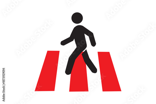 No Pedestrians Allowed Sign Road sign showing a pedestrian figure inside a red crossed circle, indicating that walking or foot traffic is not permitted in the area.