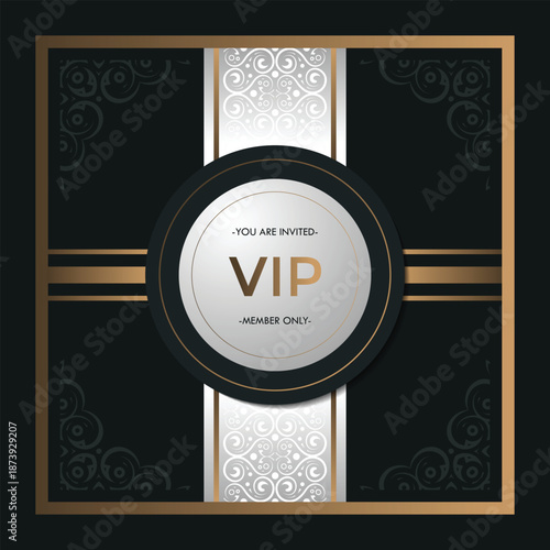 Elegant Decorative VIP Invitation Card for Exclusive Membership Event
