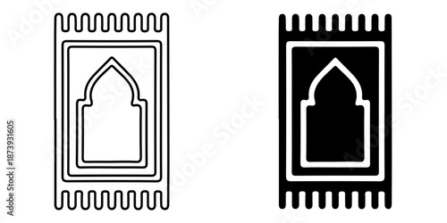 Islamic prayer mat icons