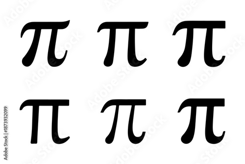Greek Pi Symbol Typography Variations in Two-Row Layout