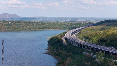 Wallpaper Mural Aerial View of Elevated Motorway Along Lam Takhong Lake in Thailand Torontodigital.ca