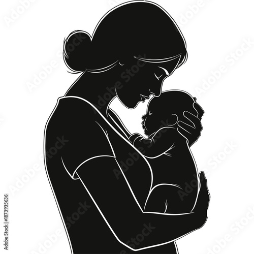 Tender moment of mother and child