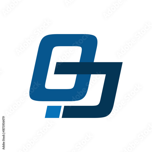 Modern blue interlocking O and J letter logo for corporate branding and business identity on white background.