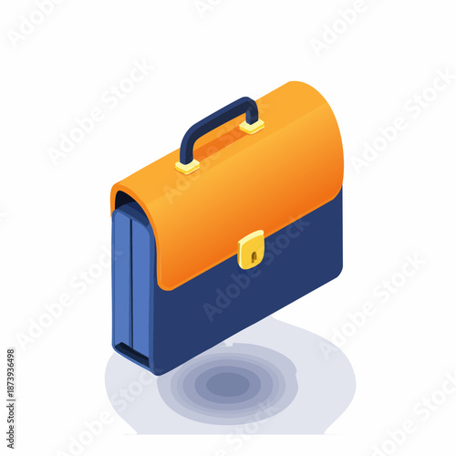 Case, briefcase, career symbol, portfolio isometric flat icon. 3d vector colorful illustration. Pictogram isolated on white background