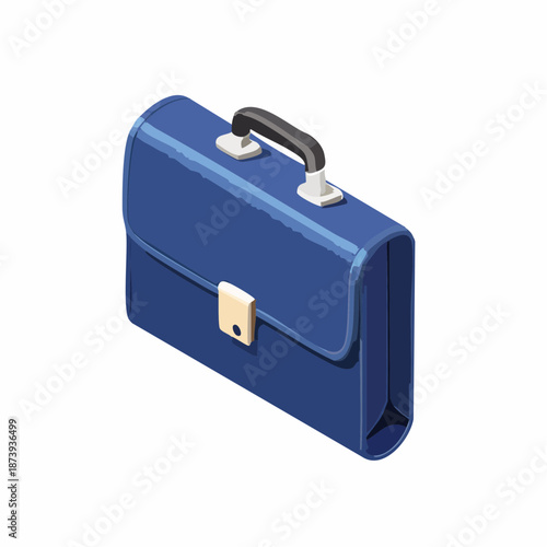 Case, briefcase, career symbol, portfolio isometric flat icon. 3d vector colorful illustration. Pictogram isolated on white background