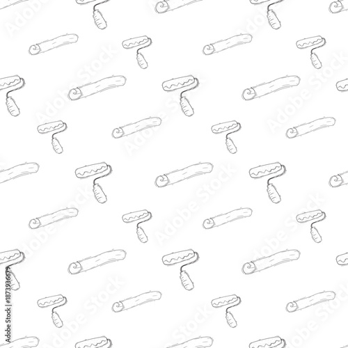 Hand drawn artist tool seamless pattern background