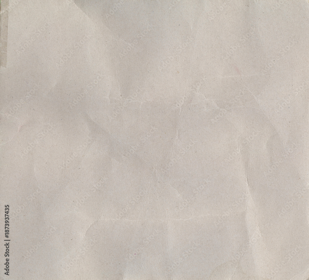 Fototapeta premium Wrinkled Paper Texture: A close-up view of textured paper, the creases and folds create a delicate, abstract pattern, the soft lighting enhancing the gentle surface.