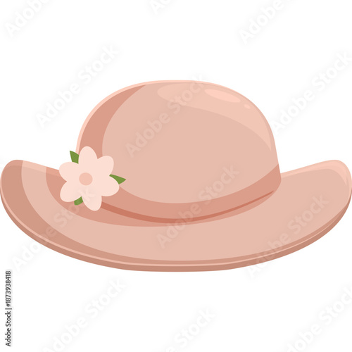 Pink sun hat with a small flower accent