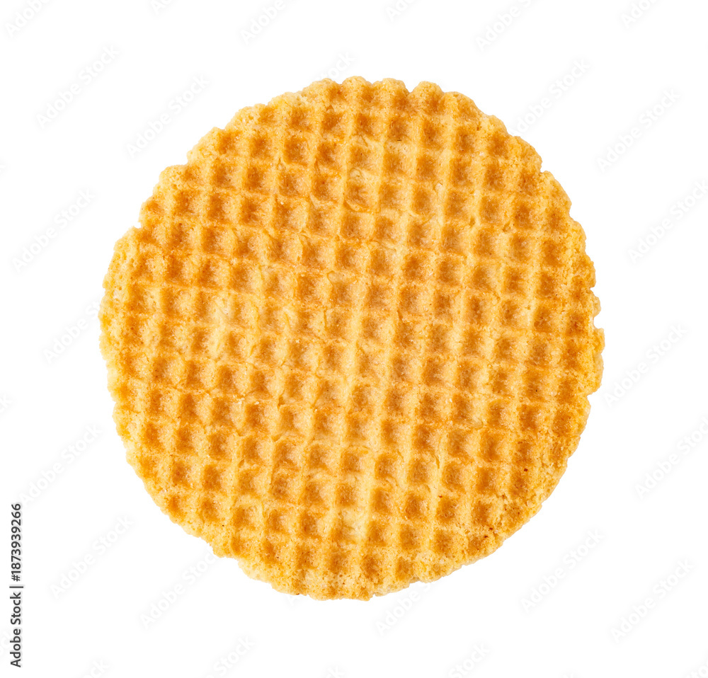 Naklejka premium Stroopwafel waffle cookie with caramel filling on transparent background
