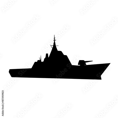 Angular Warship Silhouette