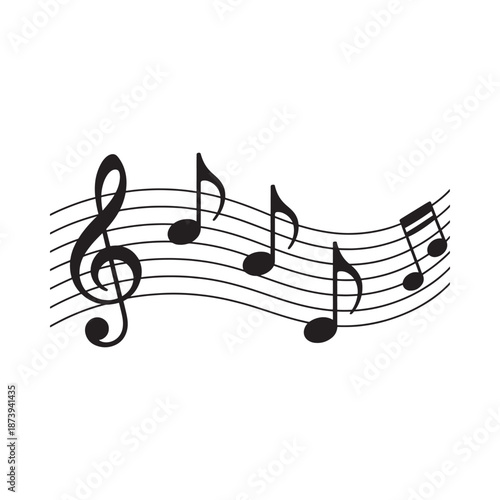 A simple musical staff with a treble clef and several musical notes