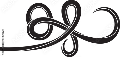 Elegant black and white abstract swirling line art design