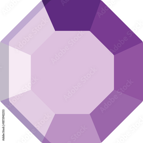 Purple Octagonal Gemstone