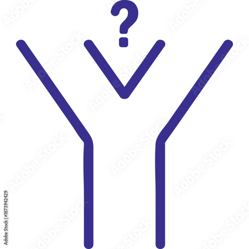 Question Mark Above Forking Path Icon