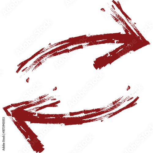 Red Brush Stroke Arrows