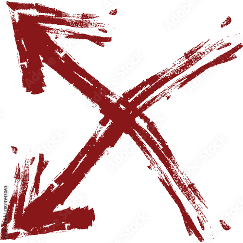 Red Brush Stroke Arrows