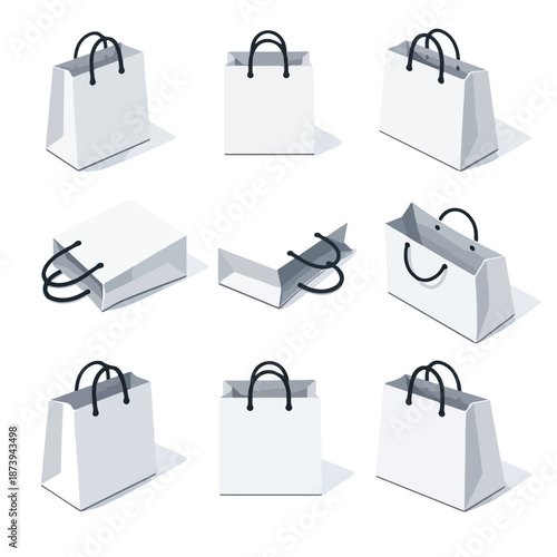 Isometric Shopping Bag Set