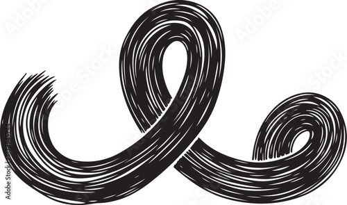 Black and white abstract infinity symbol illustration design element