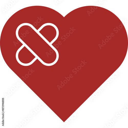 Red Heart with Bandages Icon