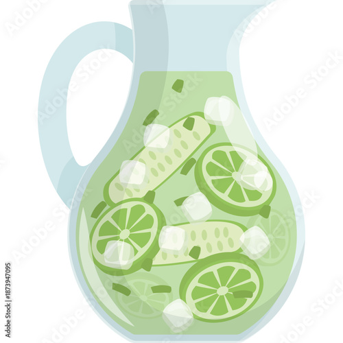 Refreshing Cucumber Lime Infused Water in a Pitcher