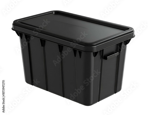 Wallpaper Mural Black plastic storage container with a fitted lid, on a dark background Torontodigital.ca