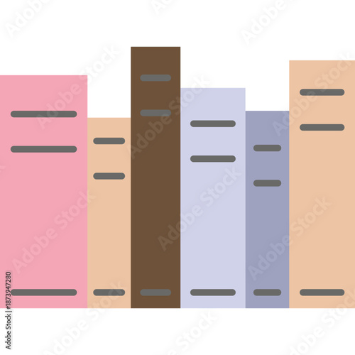 Row of colorful, stylized books