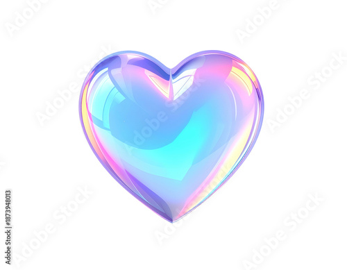 Wallpaper Mural A translucent, iridescent heart shape against a black backdrop Torontodigital.ca